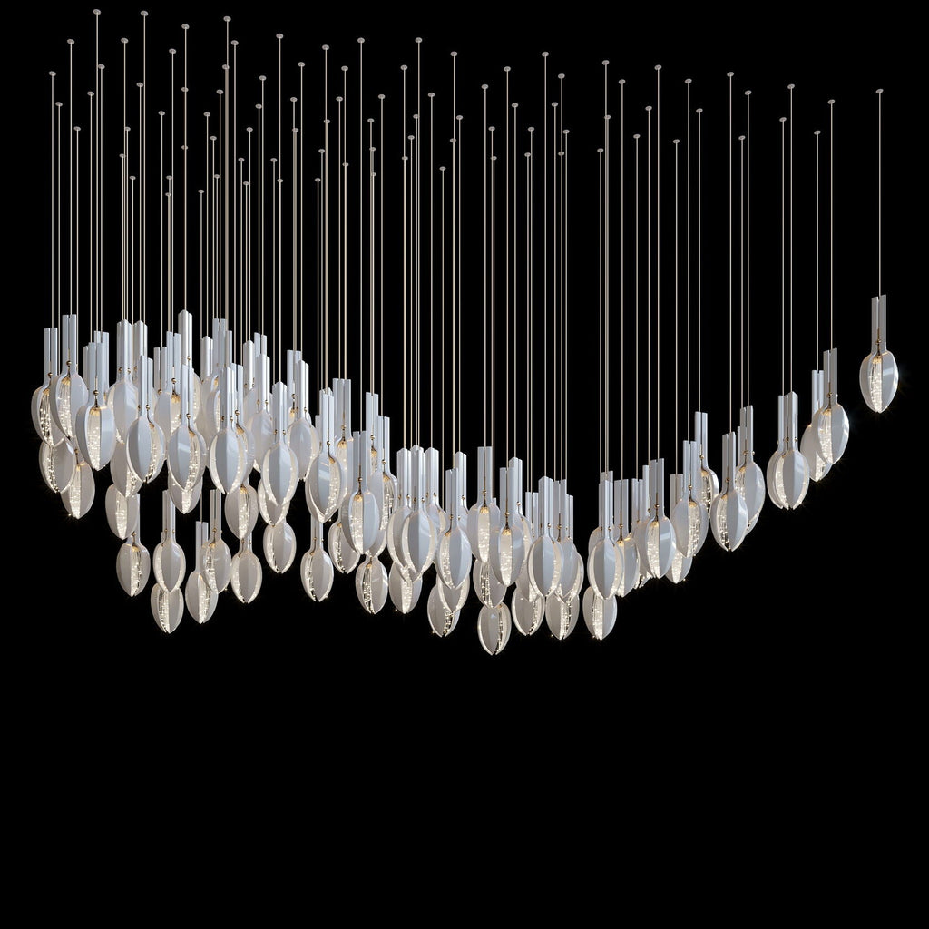 White Seed Pod Garland Chandelier
