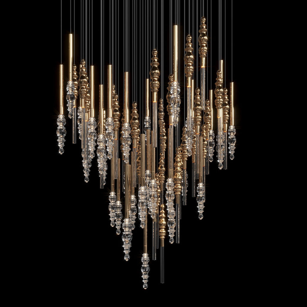 Crystal Totem Cascade Chandelier