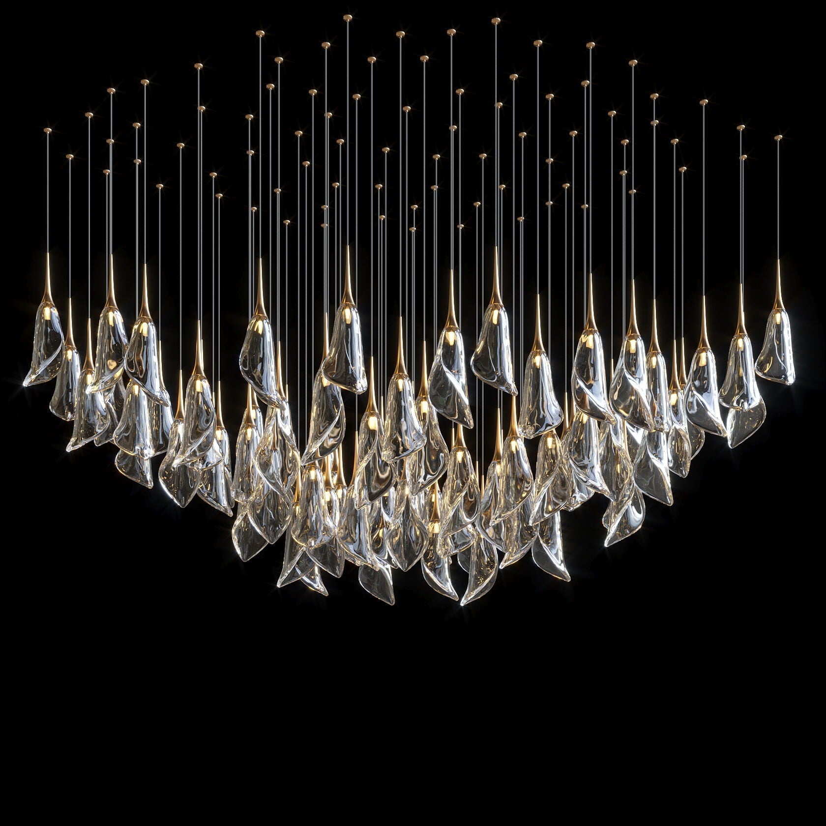 Crystal Petal Drop Chandelier
