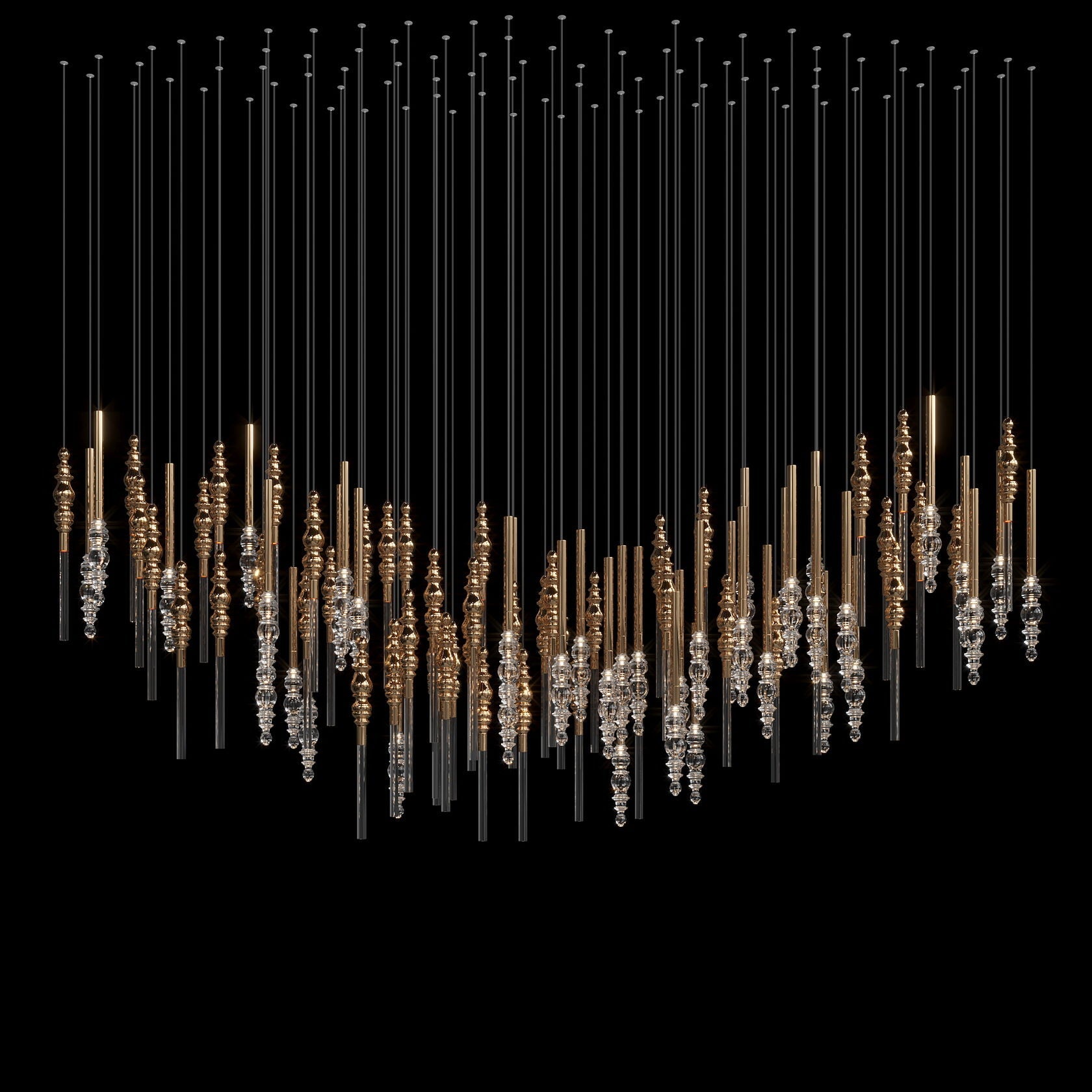 Crystal Totem Cascade Chandelier