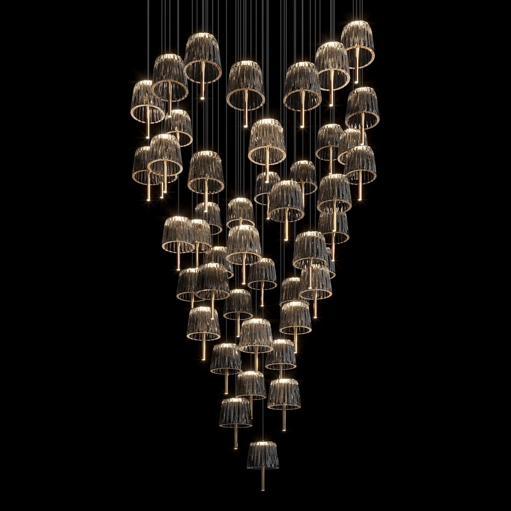 Smoke Fringe Shade Chandelier