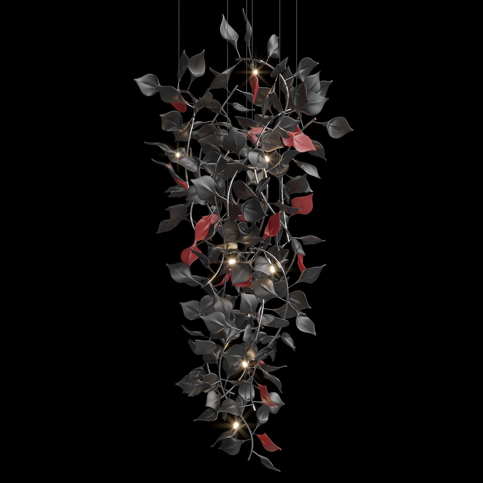 White Leaf Branch Chandelier
