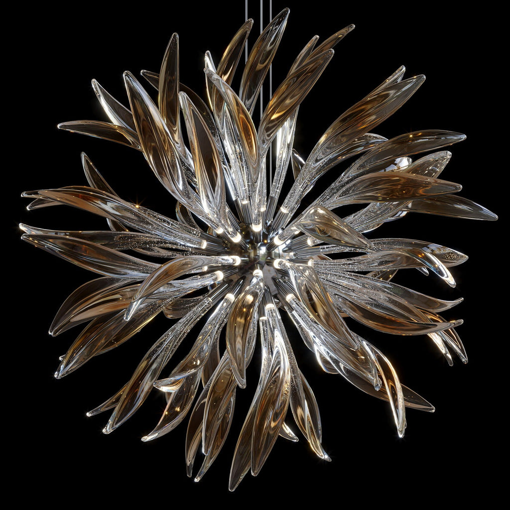 Smoke Palm Burst Chandelier