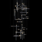 Crystal Beam Grid Chandelier