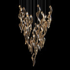 Amber Glass Flame Cascade Chandelier