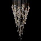 Clear Feather Glow Chandelier