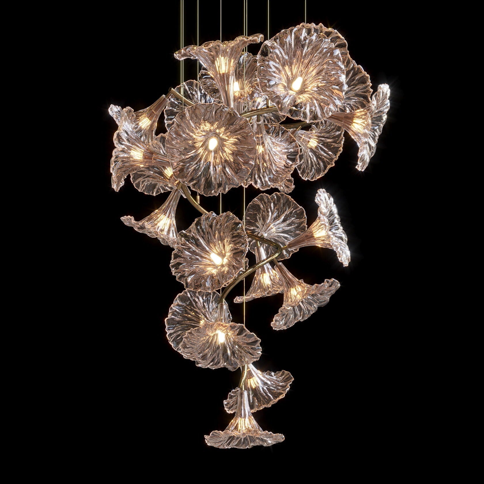 White Ginkgo Bloom Chandelier