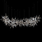 Pink Silver Leaf Vine Chandelier
