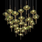 Green Glass Saucer Chandelier