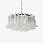 Modern Petals White Murano Chandelier by Bling Lighting Studio
