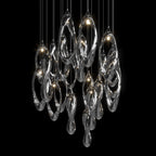 White Ribbon Loop Chandelier