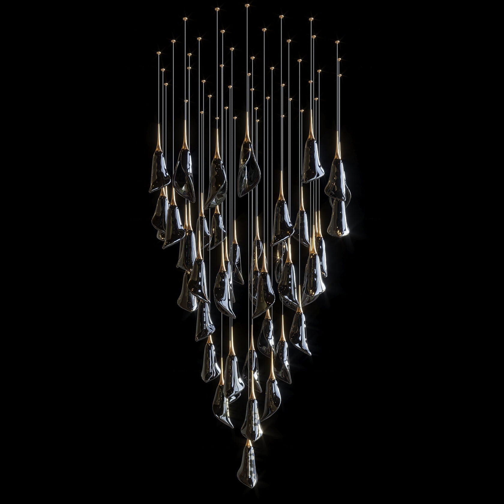 White Petal Drop Chandelier