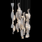 White Ribbon Wave Chandelier