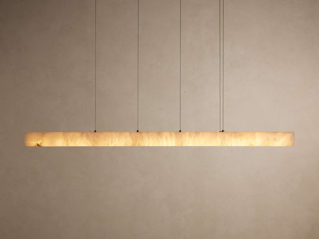 Halima Alabaster Linear Chandelier 64'' 74''L