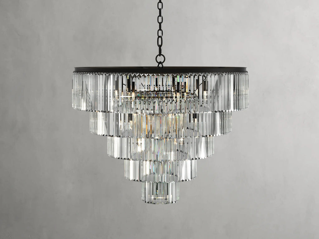 Leyland Tiered Round Chandelier material and finish detail