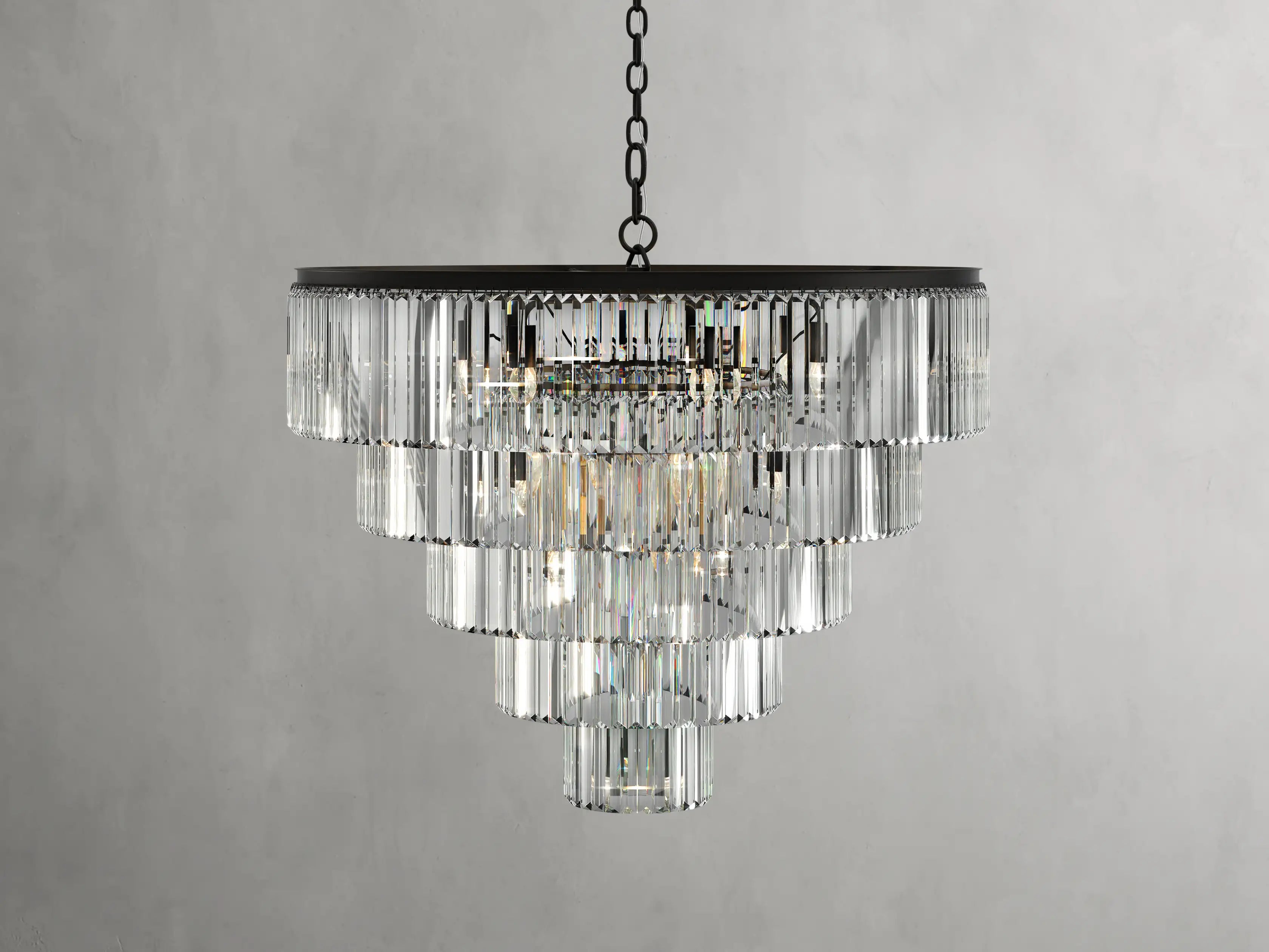 Leyland Tiered Round Chandelier material and finish detail