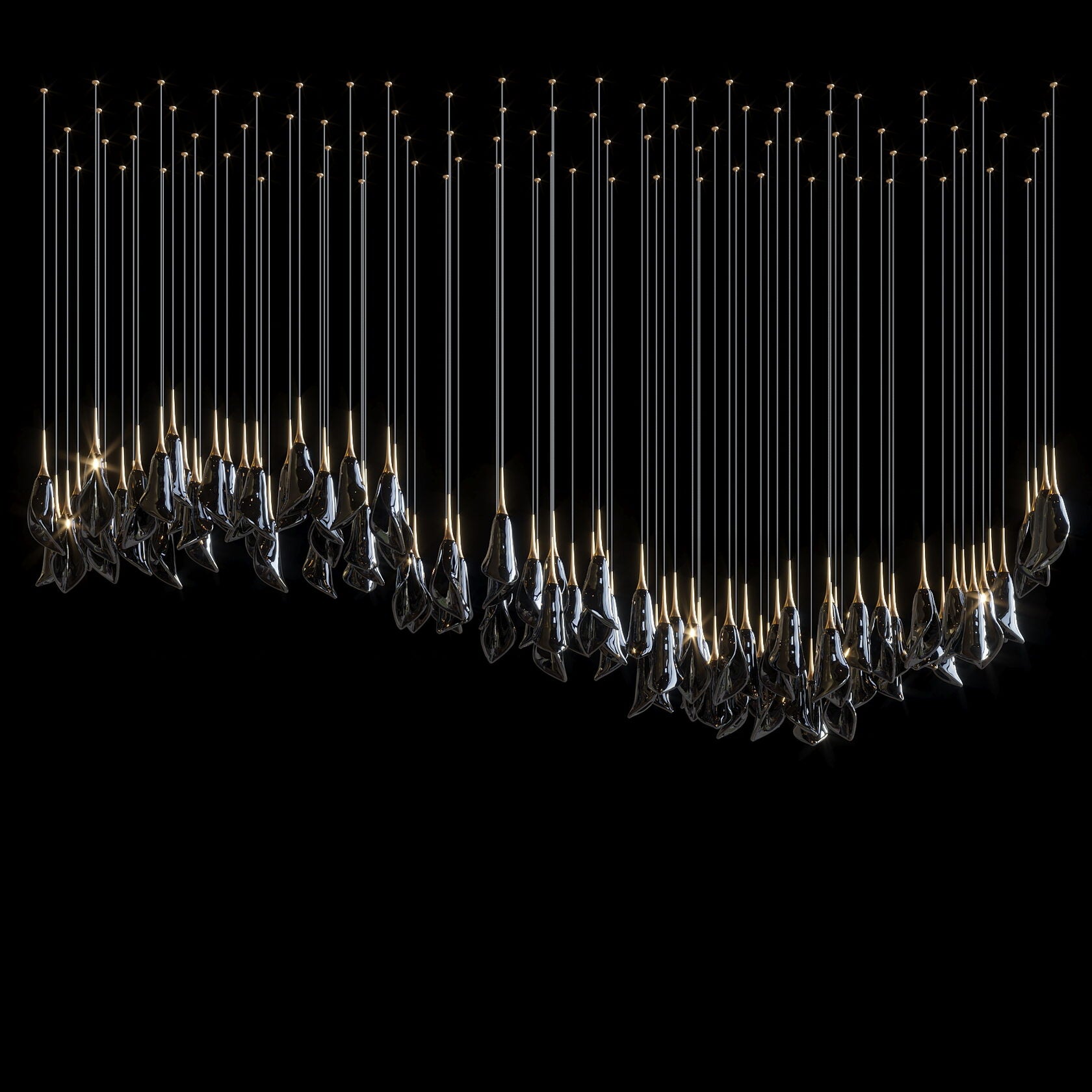 White Petal Drop Chandelier