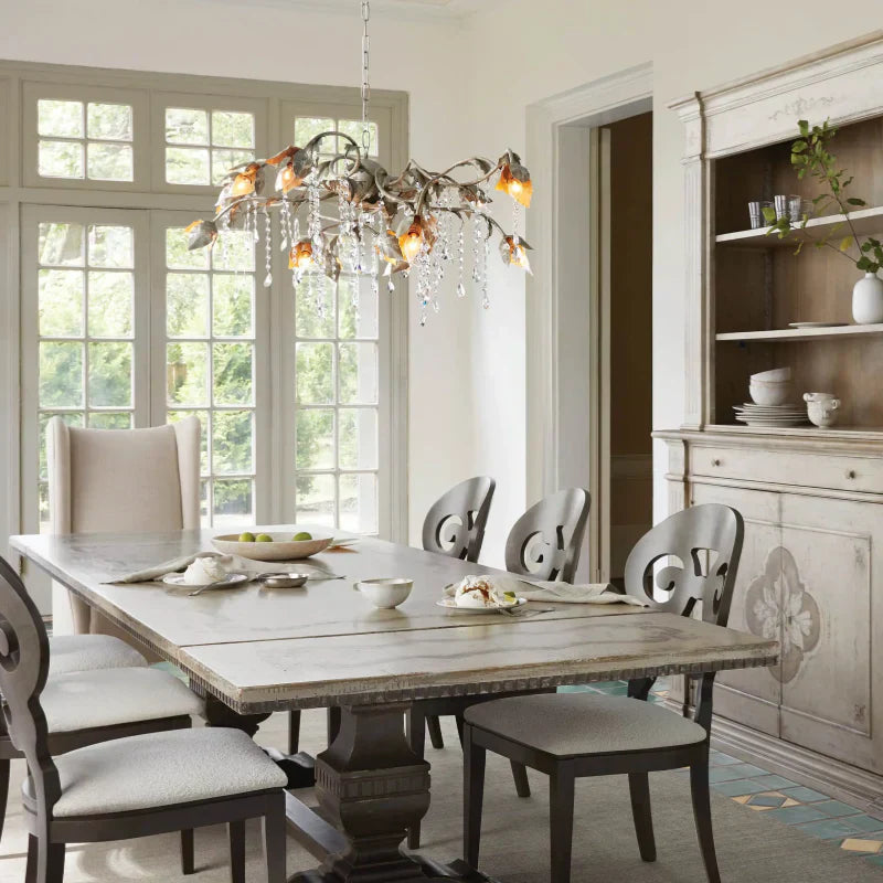Viticcio Rectangular Chandelier in Silver material and finish detail