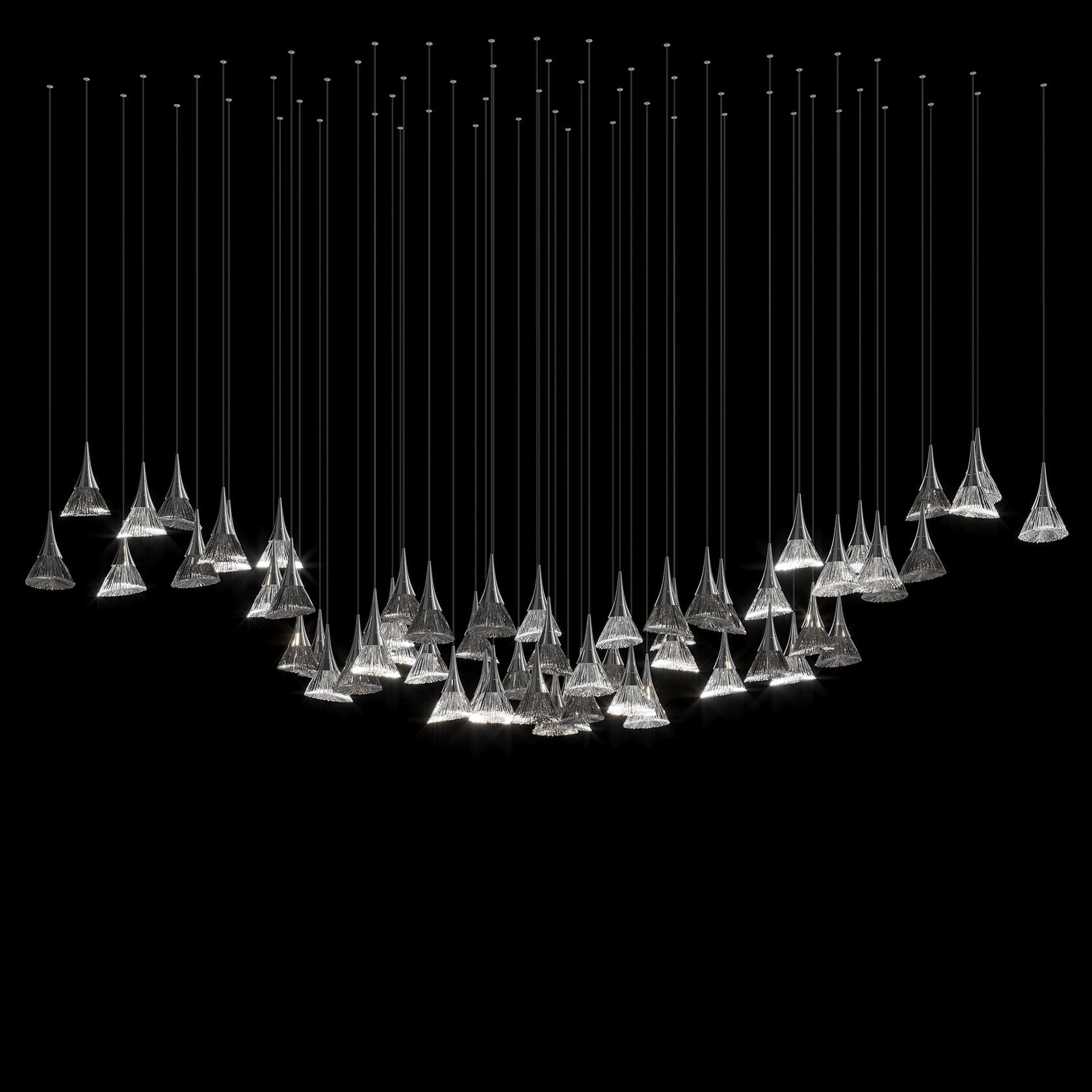 Crystal Fringe Cone Chandelier