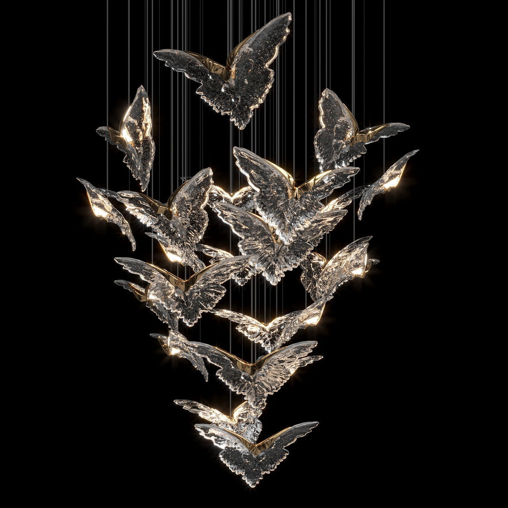 Crystal Butterfly Flight Chandelier