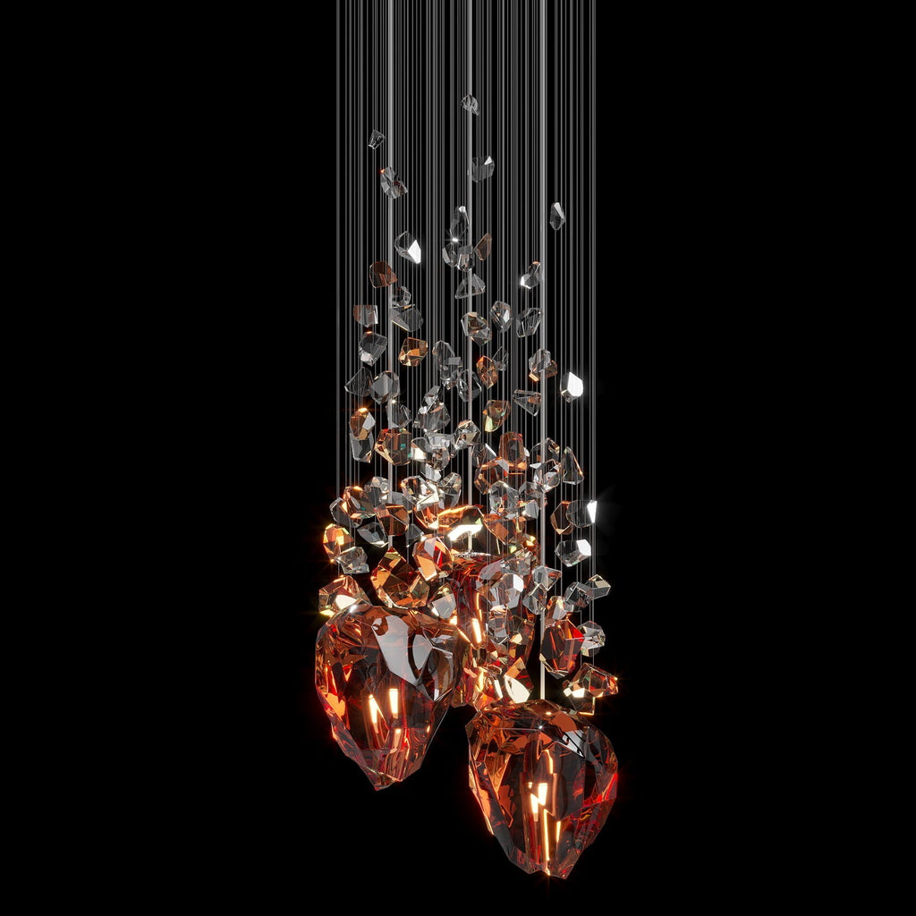 Crimson Crystal Geyser Chandelier
