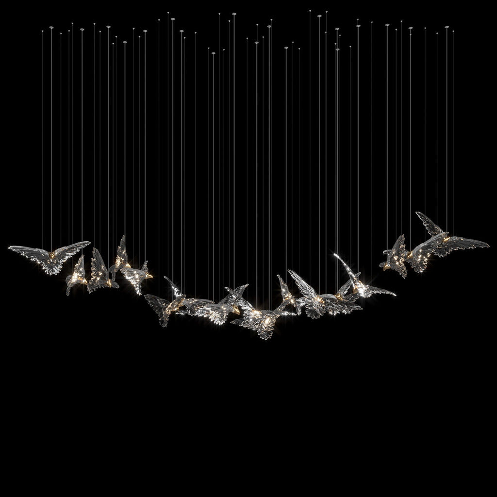 Crystal Bird Flock Chandelier