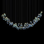 Blue Glass Ring Cluster Chandelier
