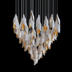 Black Gold Petal Cascade Chandelier
