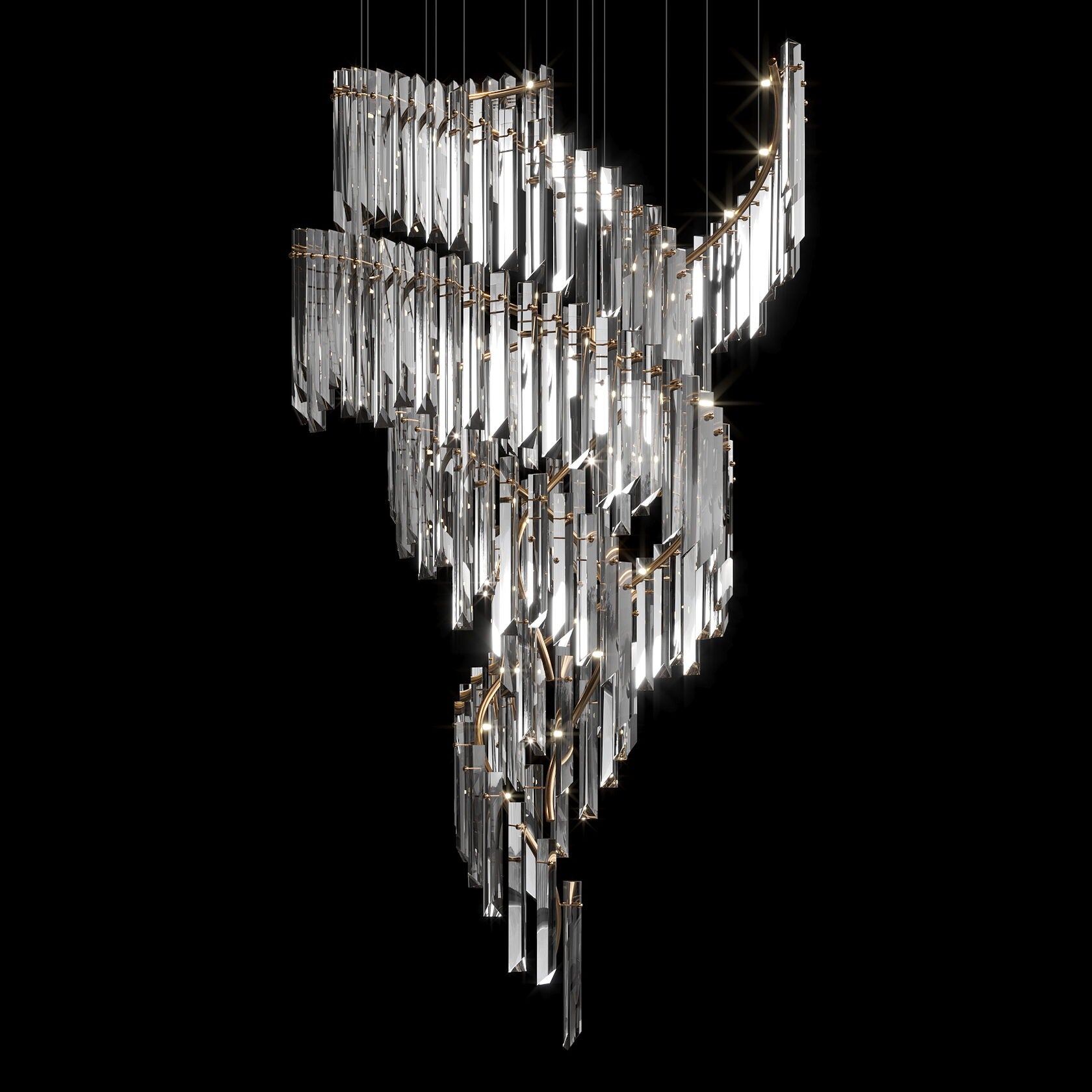 Crystal Prism Waterfall Chandelier