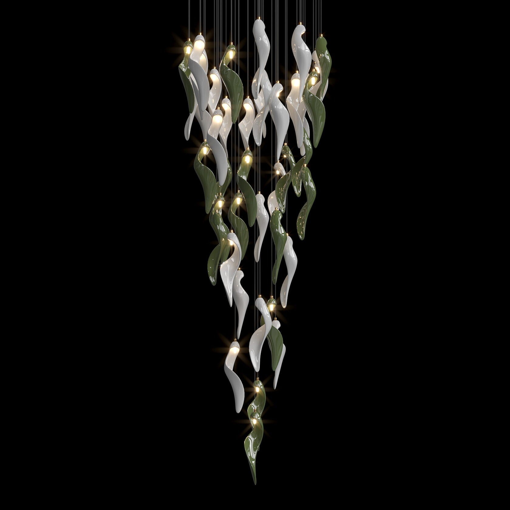 White Calla Bloom Chandelier