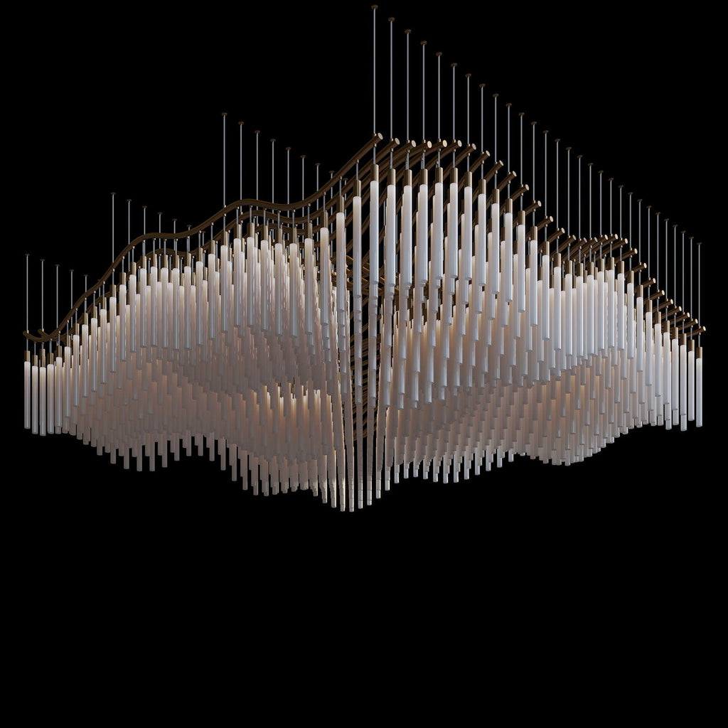 Ivory Column Wave Chandelier