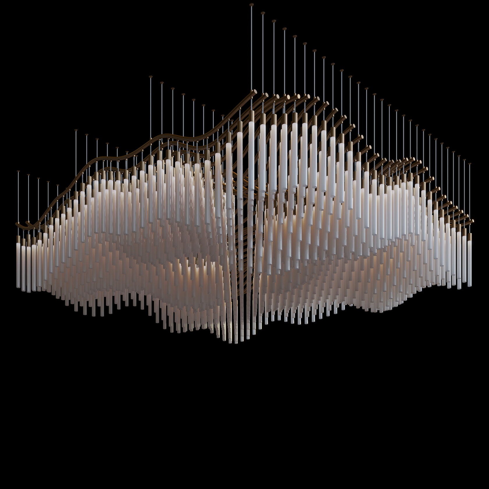 Ivory Column Wave Chandelier