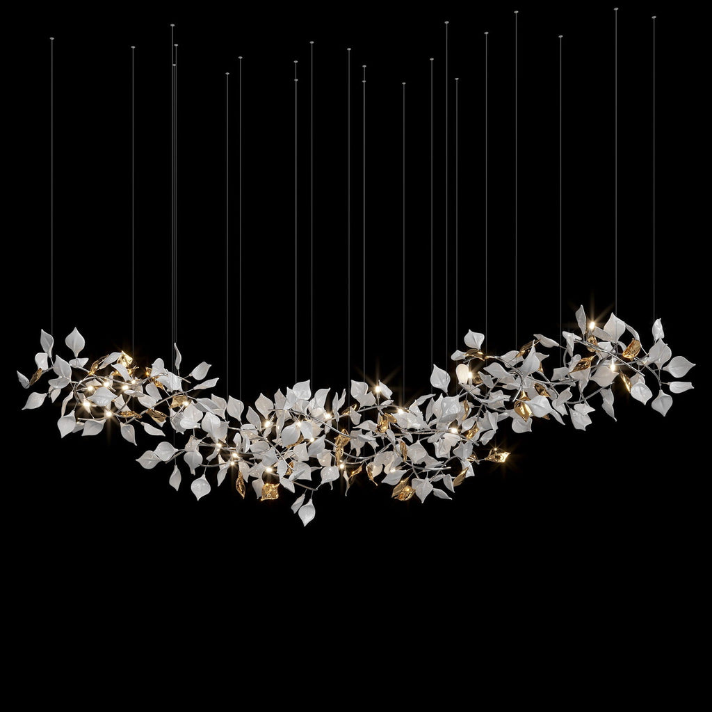 White Leaf Branch Chandelier