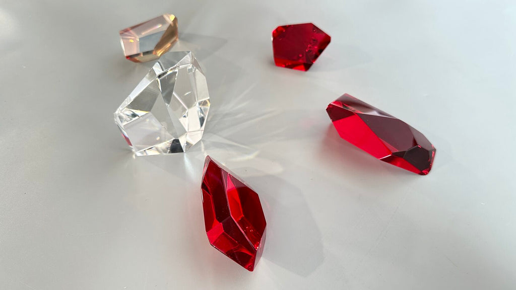 Crimson Crystal Scatter Chandelier