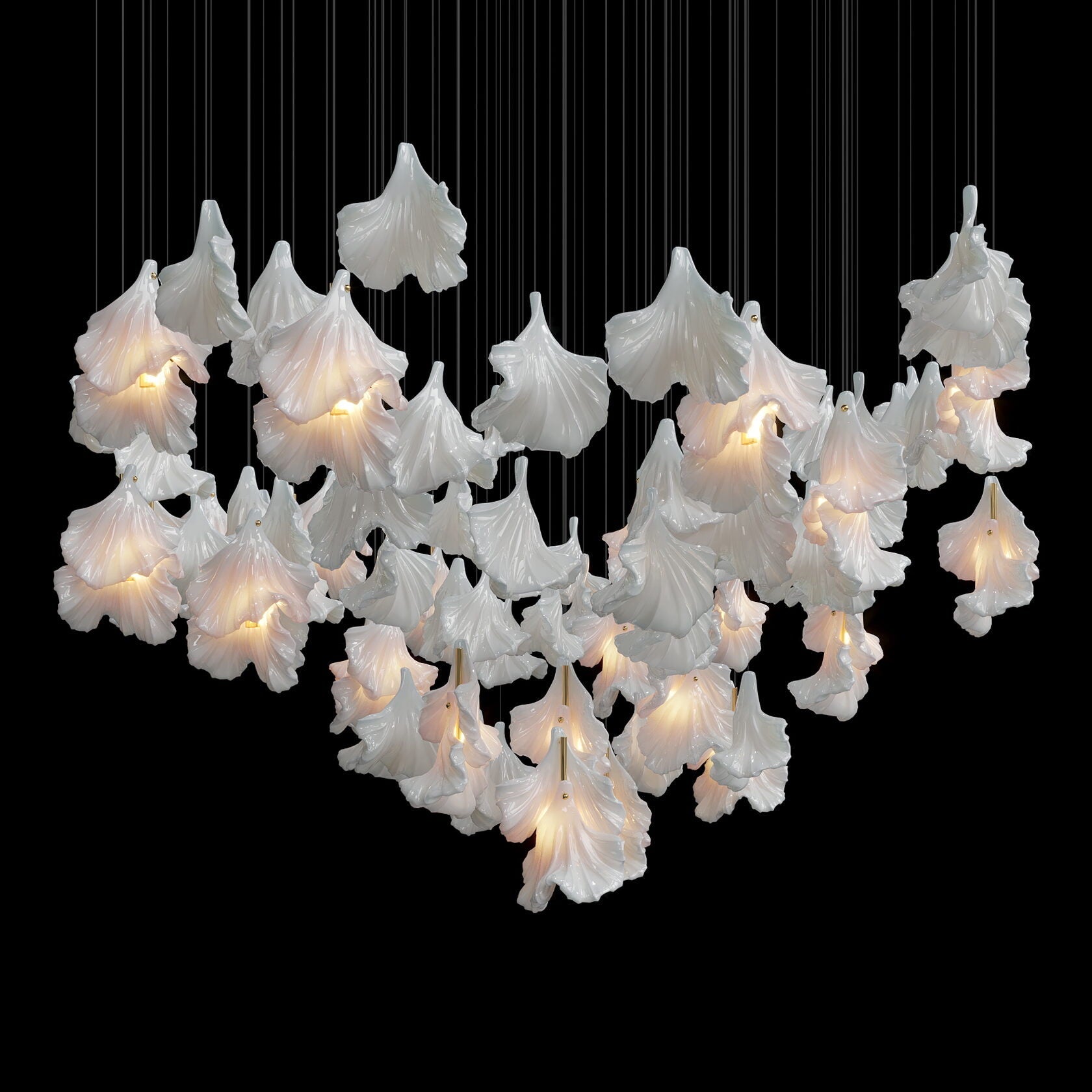 Ivory Petal Cascade Chandelier