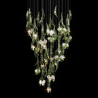 Green Orchid Cascade Chandelier
