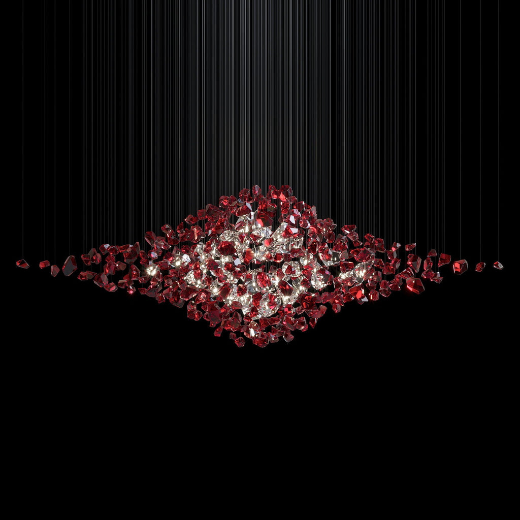Crimson Crystal Scatter Chandelier