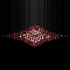 Crimson Crystal Scatter Chandelier