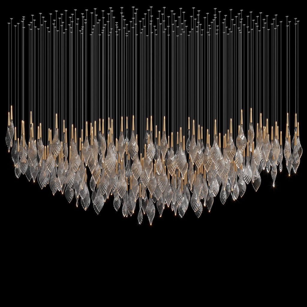 Clear Feather Glow Chandelier