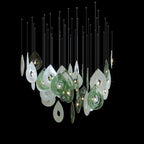 Green Halo Drop Chandelier