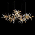 Amber Glass Leaf Branch Chandelier