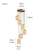 Elegant Cluster Alabaster Dome Suspension Light Lacquered Burnished Brass for hallway
