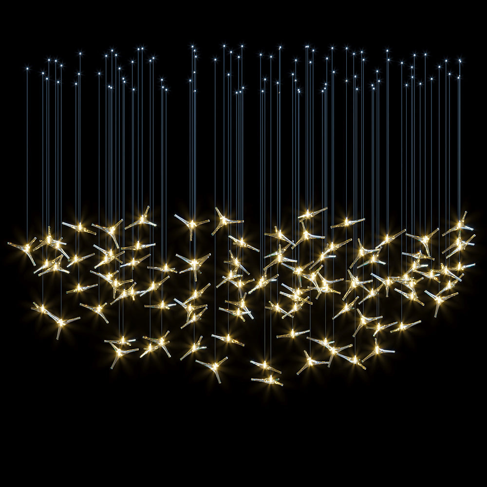 White Gold Leaf Vine Chandelier