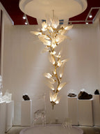 Creative Bionic Resin Leaves Chandelier for Living Room/Dining Room/Staircase by Bling Lighting Studio