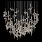 Crystal Disc Spire Chandelier