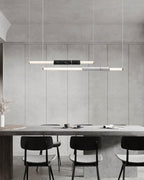 Linear Pipe Alabaster & Acrylic Pendant Light for dining room | vertically & horizontally