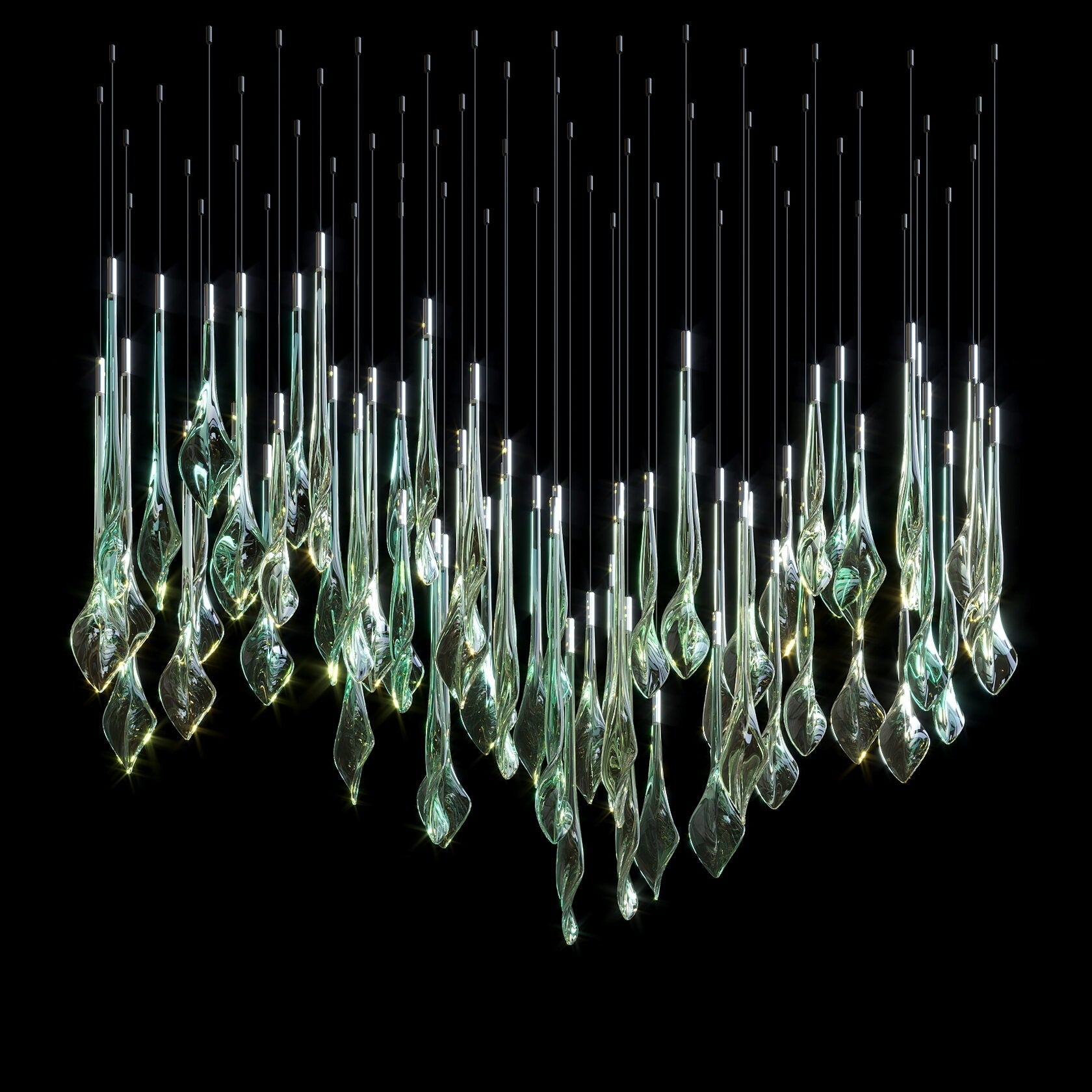 Crystal Drop Rain Chandelier