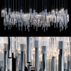 Frosted Tube Tower Chandelier
