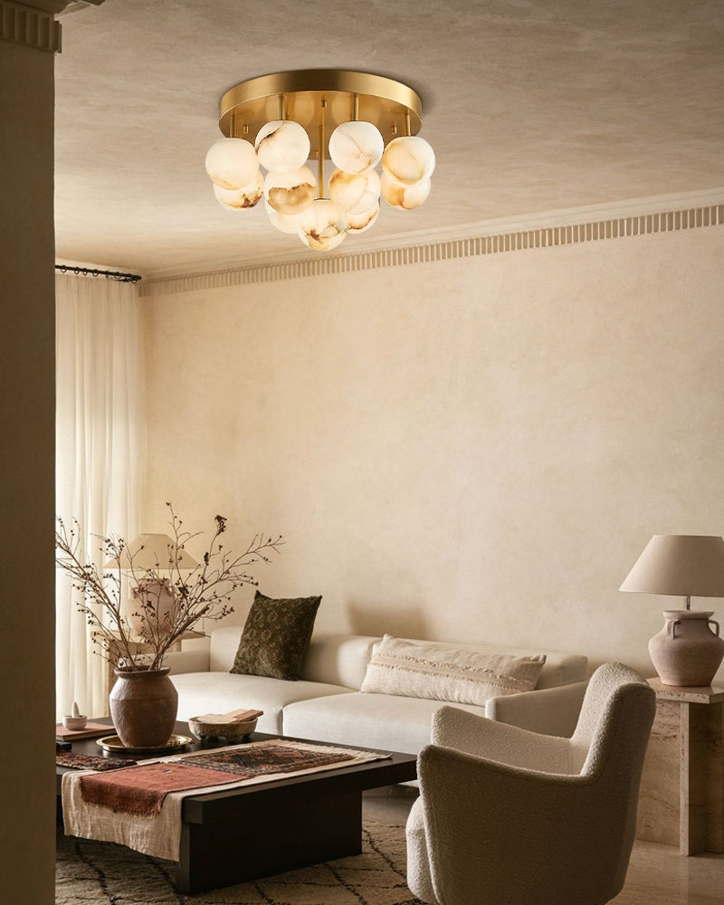 Alabaster Semi Flush Mount material and finish detail