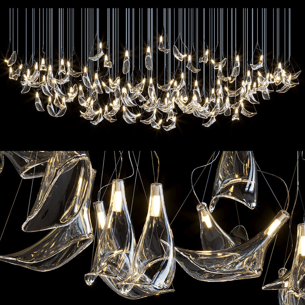 Clear Manta Cascade Chandelier